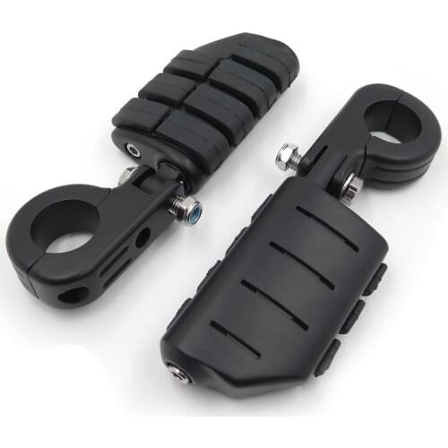 Aftermarket motorcycle parts 1 1/4" Kuryakyn Dually Highway P-Clamps Large Foot Pegs For Harley Honda TRIUMPH 3 2300CC BLACK