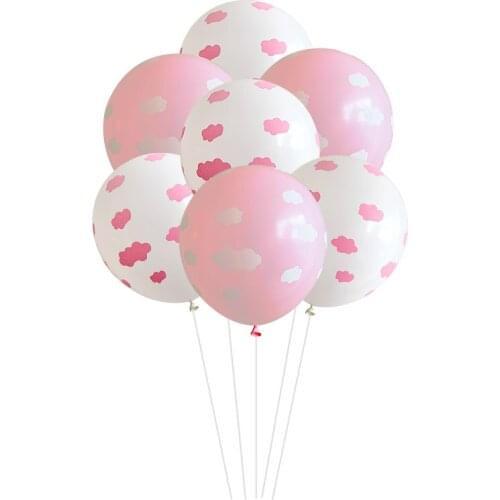 10pcs 12" Pink Clear Cloud Balloons Girl Airplane Toy 1st Birthday Decor Hawaii Theme Kids Birthday Party Supplies Air Globos