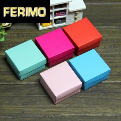10pcs 5 Color Paper Gift box with lid Gift Carton Cardboard Box DIY Handmade Soap Packaging Box Small Square Wedding Candy Box