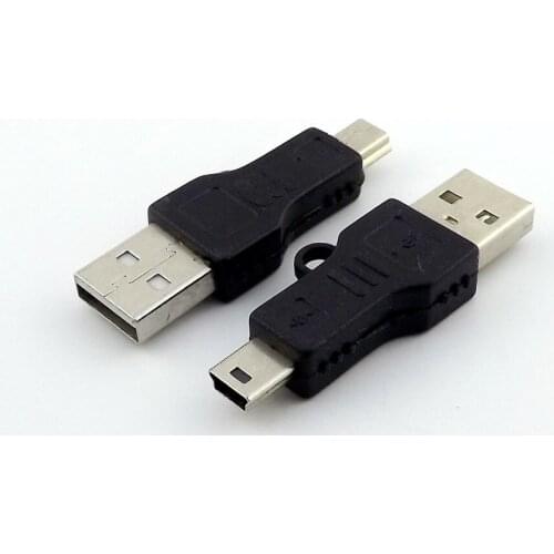 10Pcs Black USB 2.0 A Male Plug To Mini USB B 5 Pin Male Adapter Converter Connector