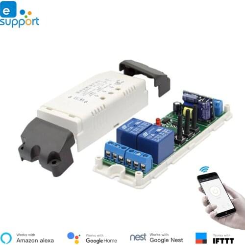 Google Home Compatible eWeLink WiFi 2 Channel Relay Smart Automation Module 220v Motor Switch