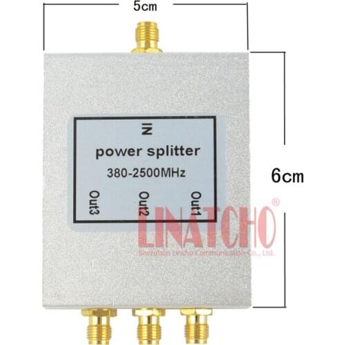3 Ways 380-2500MHz SMA female connector Micro strip 2G 3G wifi antenna power splitter
