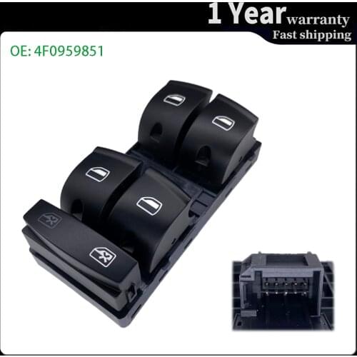 Window Control Switch Regulator Power Master Button Console For Audi A3 A6 Q7 2003 2004 2005 2006 2007 2008 2009-2015 4F0959851