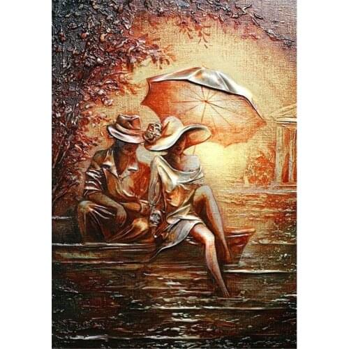 5D Full Square round Diamond painting abstract couple Diamond mosaic Embroidery decoration rhinestone picture bedroom art L128