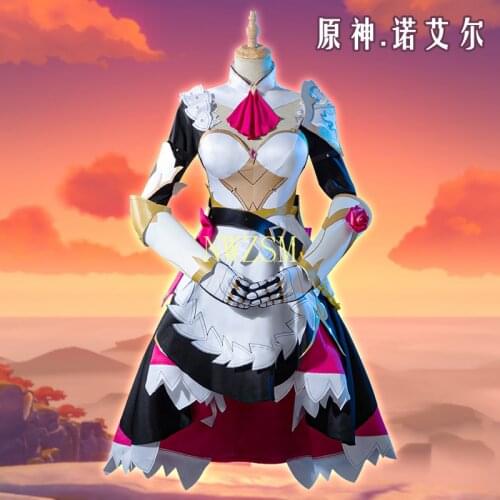 Anime Genshin Impact Noelle Cosplay Costume Knights Maid Dress Uniform Halloween Party Outfit For Women Girls 2021 NEW