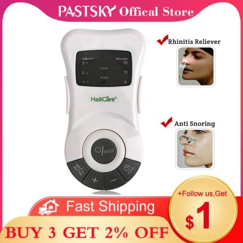Rhinitis Allergy Reliever Anti Snoring Device Laser Therapy Nose Massager Low Frequency Pulse Sinusitis Treatment Health Care