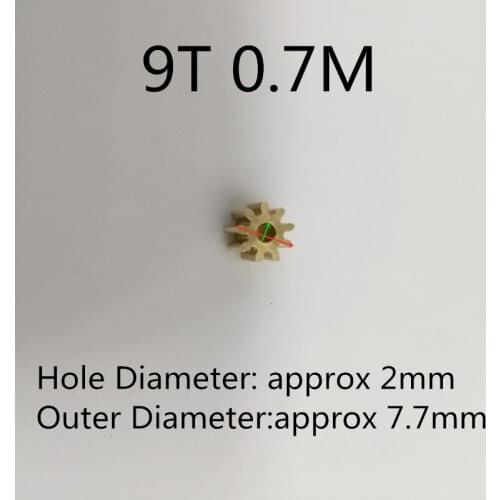 Free Shipping Brass 9T 9 teeth 7.7*2.0mm Small Motor Metal Gears 0.7M R/C Model DIY Toys Quadcopter Drone Helicopter Toys Parts