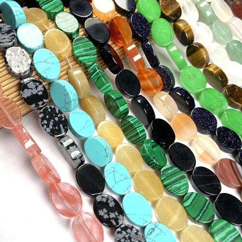 Natural Gem Stone Egg Shape Beading Agates Crystal Scattered Beads For Jewelry Making DIY Necklace Bracelet Accessories