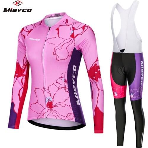 Mieyco Quick Dry Pro Cycling Clothing Pink Women Team Racing Sport Cycling Jersey Set MTB Bike Clothing roupa ciclismo feminino