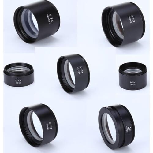 Microscope Parts 0.3X 0.5X 0.7X 0.75X 1X 2X Barlow Lens Stereo Microscope Lens Accessories Auxiliary Objective Lens 48mm Thread