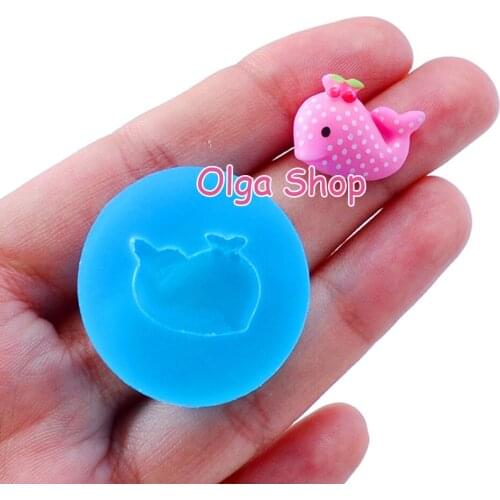 DYL083 17.1mm x 13.3mm Mini Dolphin Silicone Mold Miniaturesweets Making Fondant Cake Decoration Resin Clay Art Candy Making DIY