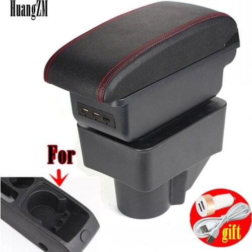 Fo Ford Fiesta armrest box universal car center console modification accessories double raised with USB
