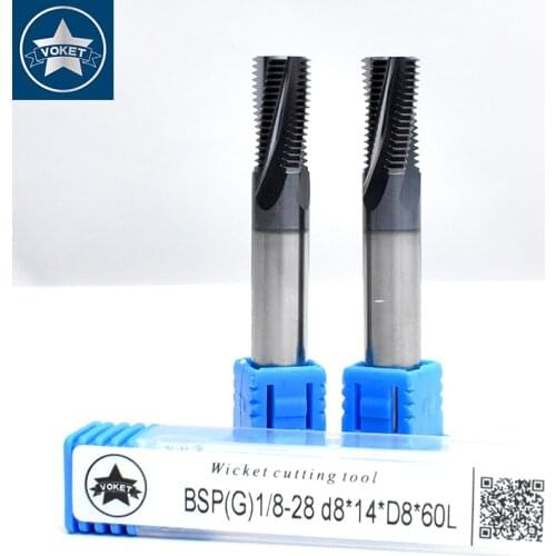 CNC 55 Degree Tungsten Steel BSP (G) Straight Pipe Thread Milling Cutter 1/16 1/8 1/4 3/8 1/2 3/4 - 28 19 14 mill cutters 1"-11