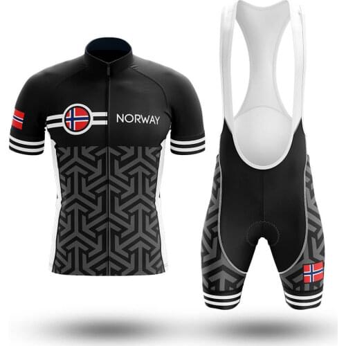 Norway Retro classic Pro Cycling Jersey set black MTB Racing Bike Clothes Summer Mountain Bicycle Clothing Cycling Set