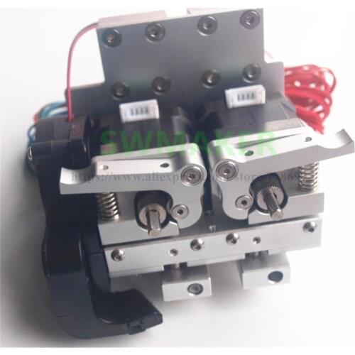 SWMAKER 2018 upgrade metal Prusa i3 aluminum extrusion carriage+dual metal extruder 12V/24V PTFE linear barriel 0.4mm nozzle
