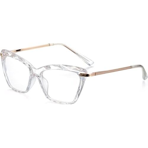 Fashion Cat Eye Glasses Frame Faceted Crystal Womens Eyeglasse Can Be Equipped with Myopia Glasses Men Glasses Frame