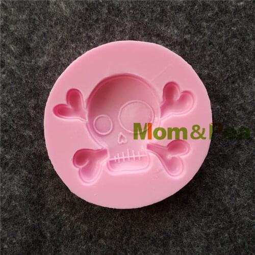 Mom&Pea 1179 Free Shipping Skull & Bone Silicone Mold Cake Decoration Fondant Cake 3D Mold Food Grade