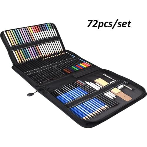 72pcs Professional Drawing Painting Sketch Kit Set with Pencils Erasers Sharpener for Artist Beginner Student Sketching Coloring
