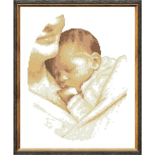 Little Angel cross stitch package mother son children 18ct 14ct 11ct cloth cotton thread embroidery DIY handmade needlework
