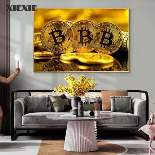 Bitcoin Wall Art Canvas Painting Picture Inspirational Prints Poster Modular Home Decoration Modern Bedroom Living Room No Frame