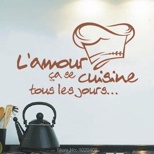 Chef Hat wall sticker Home Furnishing decorative lamour stickers French Romantic Love Kitchen wallpaper restaurant decal 3003