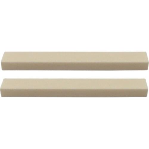 NEW 2PCS Blank Bone Guitar Nut Saddle 85x10x6mm for Guitar Bass Parts DIY