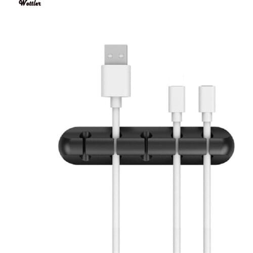 2021 New Portable Silicone USB Cable Winder Desktop Management Clips Cable Holder Organizer Silicone Data Cable Storage Clip