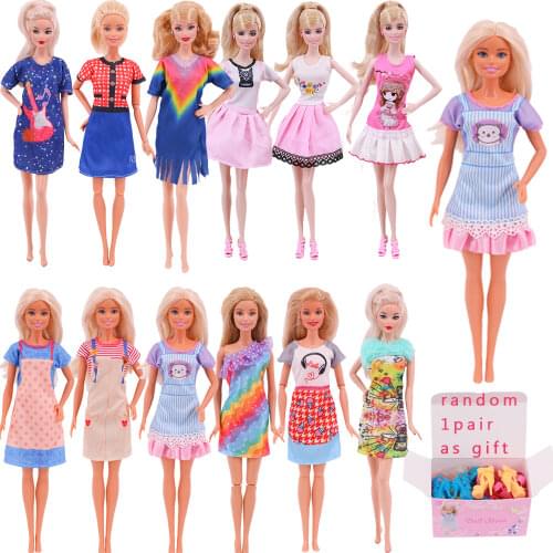 Barbies Clothes Pink Cake Skirt Mini Dress Outgoing Suit For 11.8 Inch Barbies Doll Clothes & 1/6 Bjd & Blyth Daily Fashion