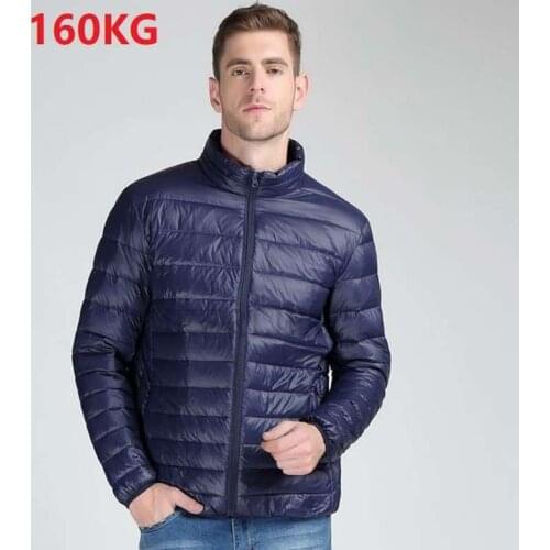 8XL 160KG autumn Winter Warm Men Parkas Plus Large Size Big 10XL Sportwear Casual Down Parkas Thin Light red Blue Jacket 54 56
