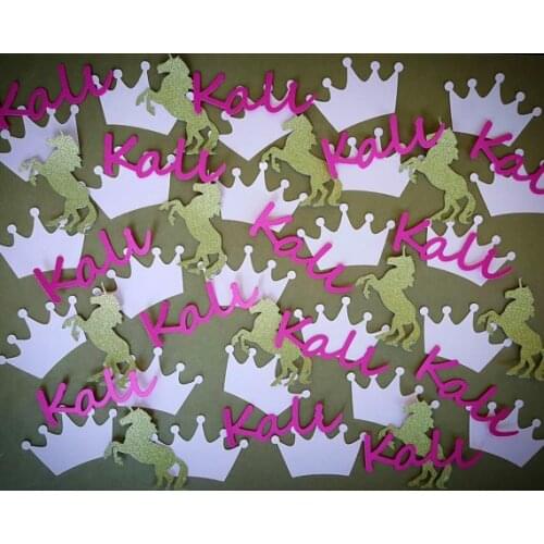 Custom name glitter Princess Crown Confettis wedding girl birthday Table decor scrapbook scatters party decoartions