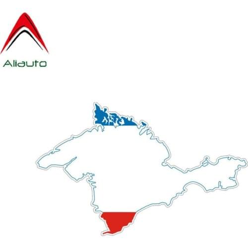 Aliauto Funny Crimea Map Decal Automobile Motorcycle Helmet Car Sticker Decoration Accessories for Seat Ibiza Passat,14cm*9cm