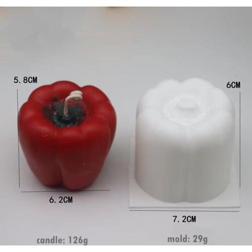 LOVE'N LV651S 3D Bell Pepper Snake Fruit Silicone Candle Mold for DIY Handmade Aromatherapy Candle Ornaments Handicrafts