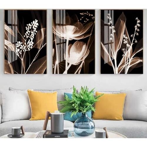Nordic Modern Plant Poster Light Luxury Simple Sofa Background Wall Furniture Decorative Painting Canvas Print High-Definition
