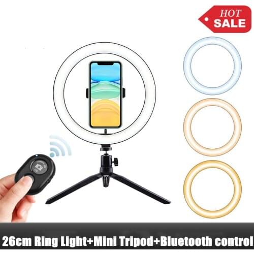 Photography Lighting with Tripod Stand Camera Photo Studio Circle Led Selfie Ring Light Phone Lamp for Video TikTok Youtube Set