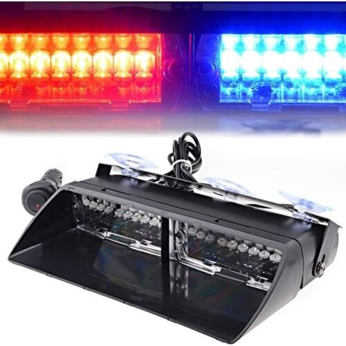 48W Windshield Led Strobe Light Car Flash Signal Fireman Police Beacon Warning Light Red Blue Led Emergency Vehicle Lights