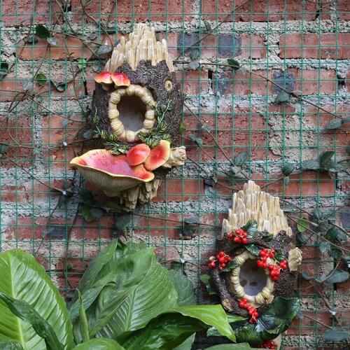 Outdoor Garden Cute Wall Birds Nest Resin Mural Courtyard Accessories Decoration Kindergarten Villa Bird House Crafts Ornaments