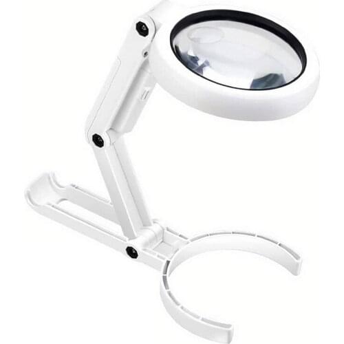 Portable Foldable Magnifier Magnifying Glasses With 8 LED Light 5X/11X Handheld Magnifier For Seniors Children Reading