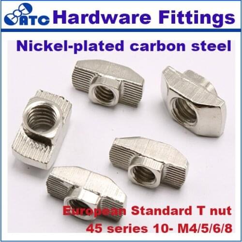 High quality European standard hammer T nut for aluminum Nickel-plated carbon steel Aluminium profile 45-M4/5/6/8 50pcs/lot