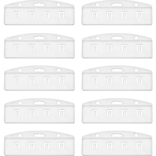 XRHYY Pack Of 10 Packs Half Card ID Badge Holder For Swiping Scanning Standard Frosted Rigid Card-Horizontal Office Suppliers