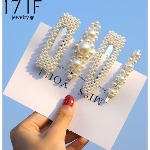 DAXI Fashion Simulated-pearl Hair Clips For Women Girls 2019 Elegant Wedding Party Hair Clip Set Female Korea Jewelry Wholesale