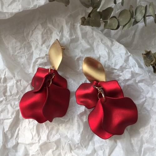 Ztech Za Charm Jewelry Spray Painted Flower Needle Frosted Petal Earrings 2019 Women Long Pendant Wedding Accessories