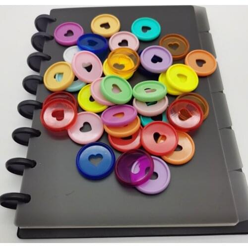 100PCS Colorful Notepad Mushroom Hole Button Binding Discs 28MM Loose-leaf Plastic Binding Ring Accessories Disc Buckle