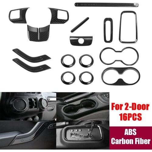16PCS ABS Interior Decorative Trim Fit forJeep Wrangler JK 2011-2017 2Door