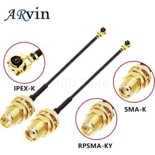 5pcs SMA Connector Cable Female to uFL/u.FL/IPX/IPEX RF Coax Adapter Assembly Pigtail Cable 1.13mm RP-SMA