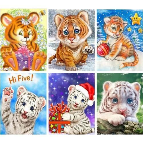 Kamy YI 5D Diamond Painting Full Drill New Arrival Animal Cartoon Rhinestones Diamond Embroidery Sale Tiger Mosaic Home Decor