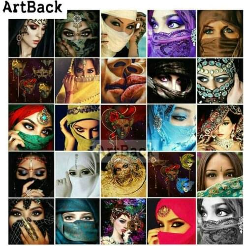 Diamond painting woman portrait full square diamond mosaic religious female full drill round diamond embroidery indian woman