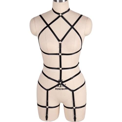BDSM Clothes Belts Chest Strap Sexy Erotic Bandage Lingerie Gothic Sexy Women Body Bondage Harness Set Stockings Sex Toy Corset