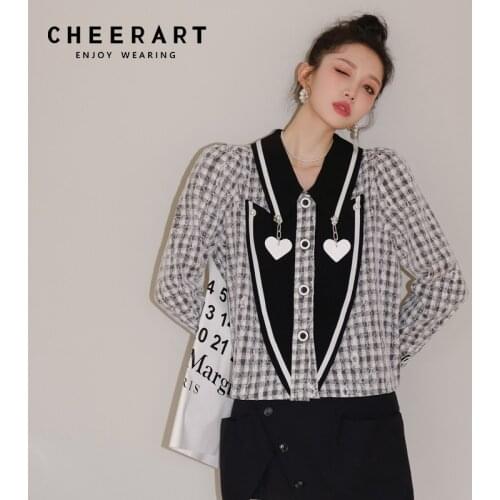Блузки в клетку Cheerart China At AliExpress