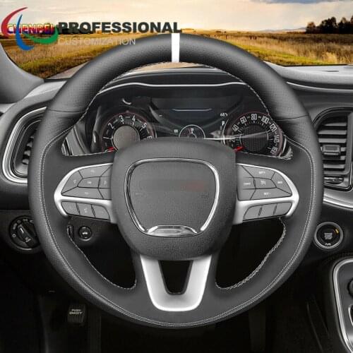 DIY Hand-Sewn Non-Slip Leather Suede Steering Wheel Cover For Dodge Challenger Charger Durango Car Interior Accessories