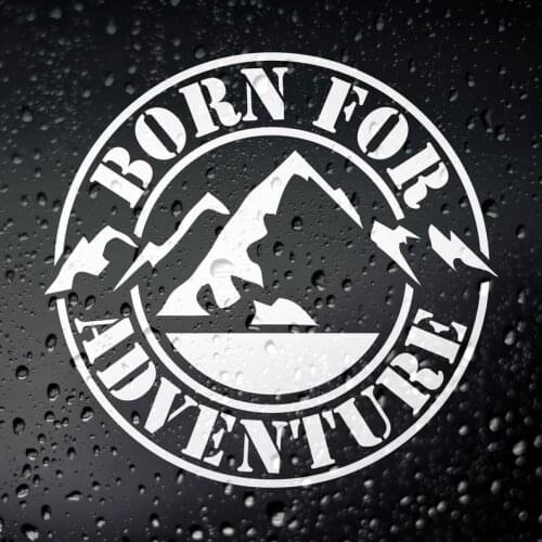 Black/Sliver Born For Adventure Campervan Sticker Creative Car Body laptop Decorative Decal S502